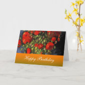 ハッピーバースデー、ファンゴッホ、レッドポピー カード (黄色い花)