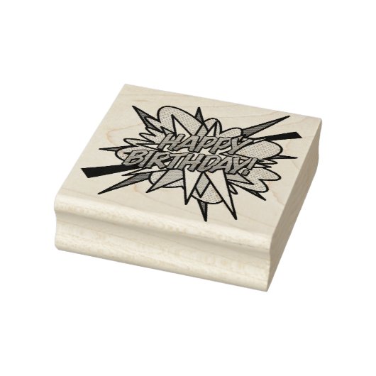 ハッピーバースデー ファン レトロ コミックブック ラバースタンプ (スタンプ)