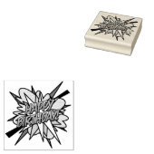 ハッピーバースデー ファン レトロ コミックブック ラバースタンプ (押印)