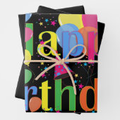 ハッピーバースデー、フェスティバルお祝い ラッピングペーパーシート (インサイチュ)