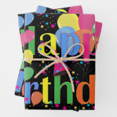 ハッピーバースデー、フェスティバル挨拶、 ラッピングペーパーシート (インサイチュ)