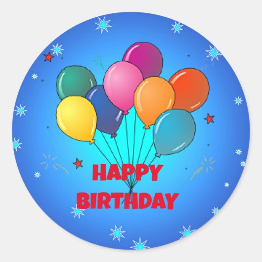ハッピーバースデー!フェスティバル星空 ラウンドシール (正面)