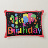 ハッピーバースデー、フェスティバル誕生祝い アクセントクッション (正面)