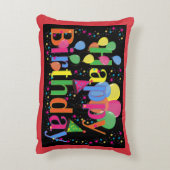 ハッピーバースデー、フェスティバル誕生祝い アクセントクッション (裏面(縦))