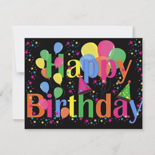 ハッピーバースデー、フェスティバル誕生祝い カード (正面)