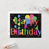 ハッピーバースデー、フェスティバル誕生祝い カード (正面/裏面インサイチュ)