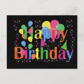 ハッピーバースデー、フェスティバル誕生祝い、 シーズンポストカード (正面)