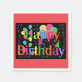 ハッピーバースデー、フェスティバル誕生祝い スタンダードカクテルナプキン (正面)