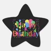 ハッピーバースデー、フェスティバル誕生祝い 星シール (正面)