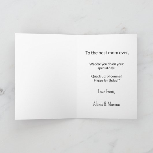 ハッピーバースデー！フクロウが好きな人のために カード (内部)