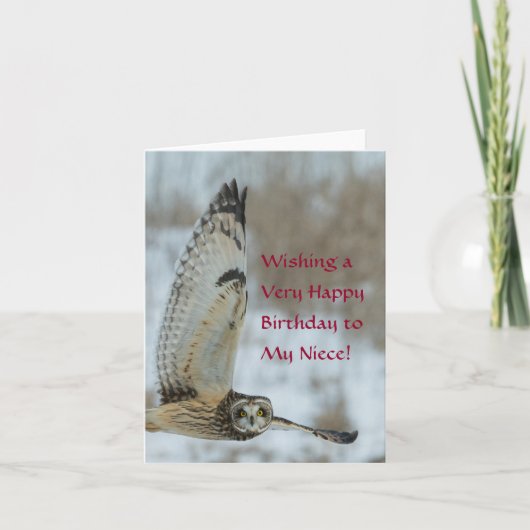 ハッピーバースデー – フクロウの姪 カード (正面)