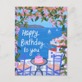 ハッピーバースデー フラワーズテラス グリークアイランド ポストカード (正面)