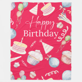 ハッピーバースデー フリースブランケット