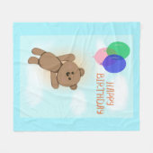 ハッピーバースデー フリースブランケット (正面(横))