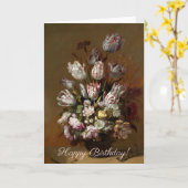 ハッピーバースデー-フローラブーケ |オランダファインアート カード (黄色い花)