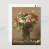 ハッピーバースデー-フローラブーケ |フランスのファインアート ポストカード (正面/裏面)
