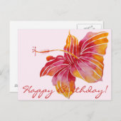 ハッピーバースデー | フローラルハワイ ポストカード (正面/裏面)