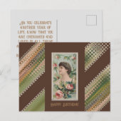 ハッピーバースデー フローラルビューティーズ モス ローズ ポストカード (正面/裏面)