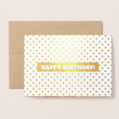 ハッピーバースデー。フローラ高級実在ホイルカード 箔カード (封筒付き正面)