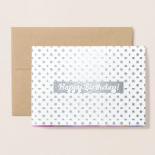 ハッピーバースデー。フローラ 箔カード (封筒付き正面)