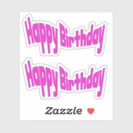 ハッピーバースデー ブライトピンク シール