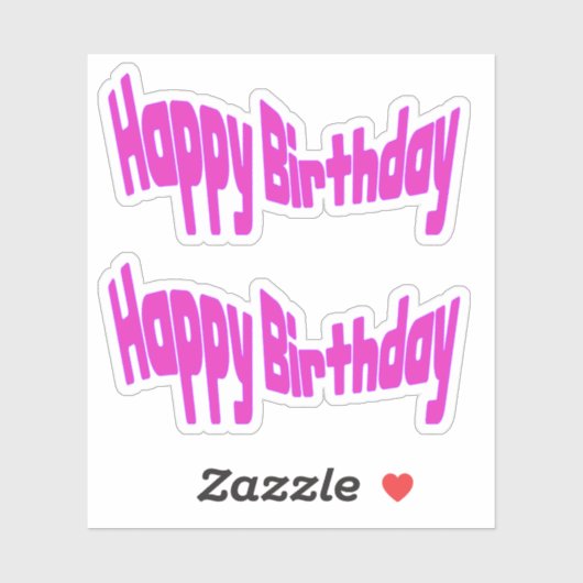 ハッピーバースデー ブライトピンク シール (シート)