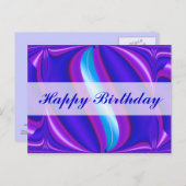 ハッピーバースデー ブライトブルー ポストカード (正面/裏面)