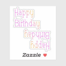 ハッピーバースデー ブライト ピンク イエロー シール