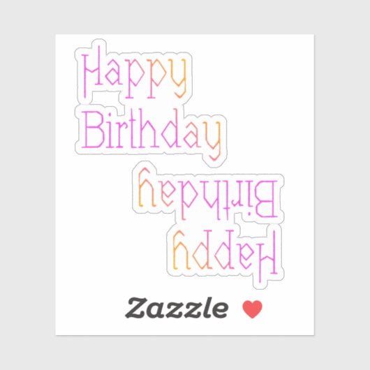 ハッピーバースデー ブライト ピンク イエロー シール (シート)