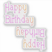 ハッピーバースデー ブライト ピンク イエロー シール (正面)