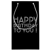 「ハッピーバースデー!」 ブラック&ホワイト スモールペーパーバッグ (裏面)