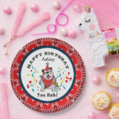 ハッピーバースデー:ブルドッグレッドバンダナ ペーパープレート (パーティー)