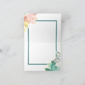 ハッピーバースデー – ブルーティール（緑がかった色）文字トロピカル離れ カード (内部)