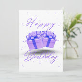 ハッピーバースデー プリティーパープル ご招待状 招待状 (スタンド正面)