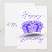 ハッピーバースデー プリティーパープル ご招待状 招待状 (正面/裏面)