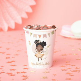 ハッピーバースデー!プリンセスバレリーナw/ボウ誕生日 紙コップ