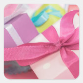 ハッピーバースデー(プレゼント) スクエアシール (正面)