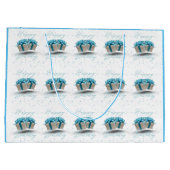 ハッピーバースデー ベイビーブルー 大型ギフトバッグ ラージペーパーバッグ (裏面)