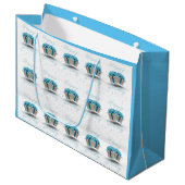 ハッピーバースデー ベイビーブルー 大型 ギフトバッグ (正面アングル)