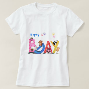 ハッピーバースデー-ベビーベアパーティーお祝いおもしろい Tシャツ