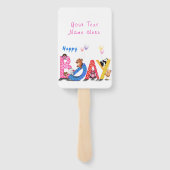 ハッピーバースデー-ベビーベアパーティーお祝い  ハンドファン (裏面)