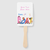 ハッピーバースデー-ベビーベアパーティーお祝い  ハンドファン (正面)