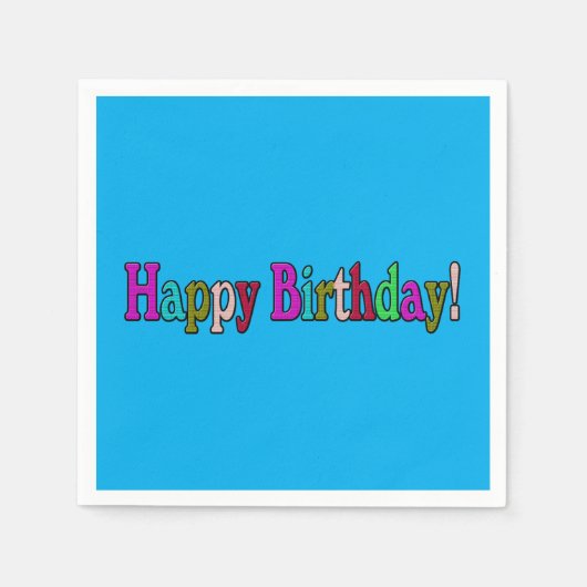 ハッピーバースデー」ペーパーナプキン – おもしろいパーティーデコール スタンダードカクテルナプキン (正面)