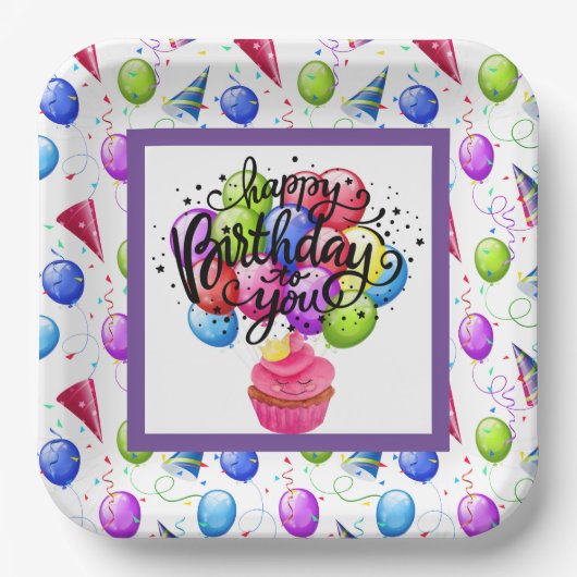 ハッピーバースデー ペーパープレート (正面)