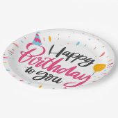 ハッピーバースデー ペーパープレート (アングル)