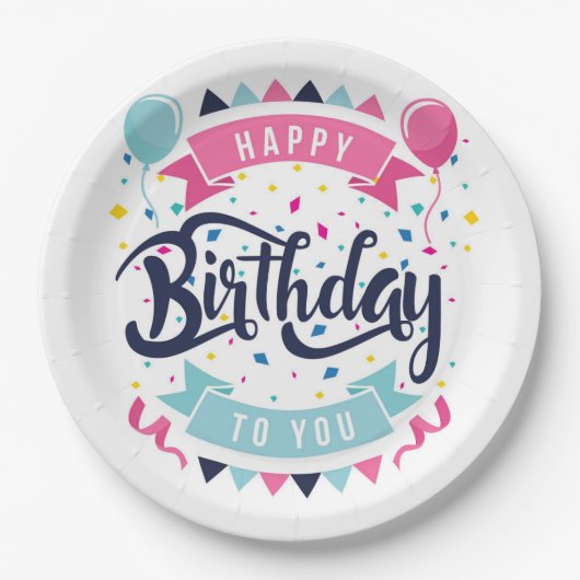 ハッピーバースデー ペーパープレート (正面)