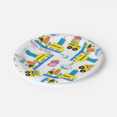ハッピーバースデー ペーパープレート トラック バス (アングル)