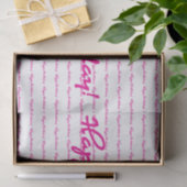 ハッピーバースデー!ホットピンクカジュアルのスクリプト繰り返し 薄葉紙 (ギフト)