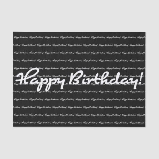 ハッピーバースデー!ホワイトスクカジュアルリプトの繰り返し 薄葉紙 (正面)