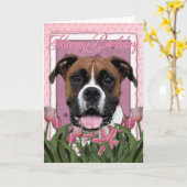 ハッピーバースデー – ボクサー – ビンディ カード (黄色い花)